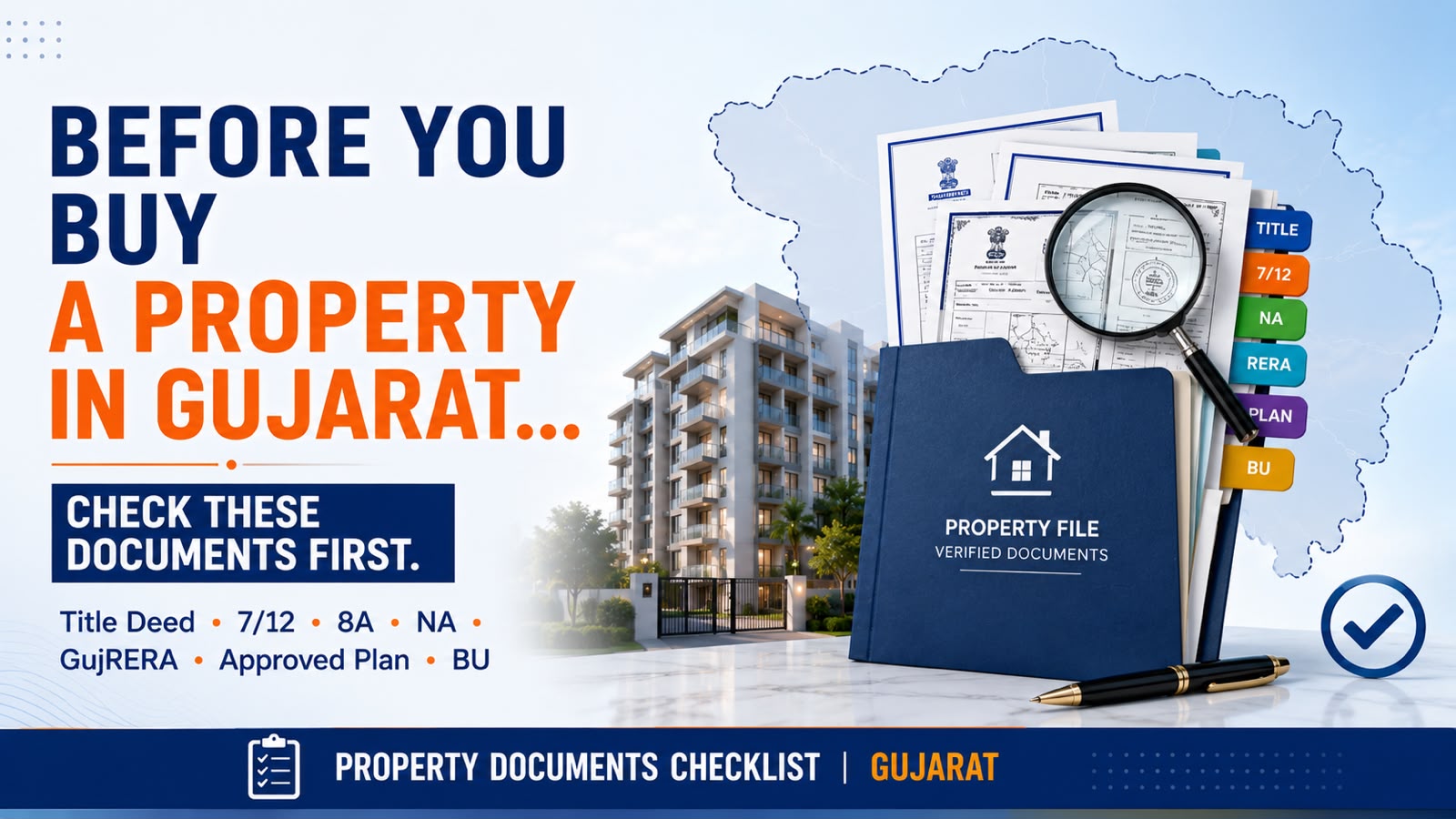 Property Documents Checklist Gujarat: 7/12, NA, BU & GujRERA